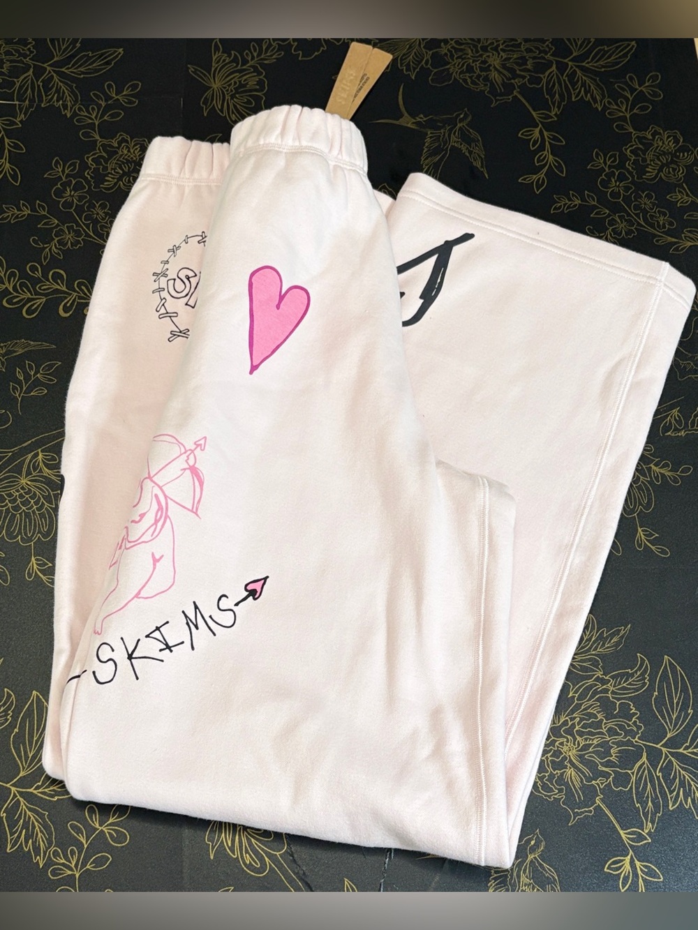 ๐ธ SKIMS Cotton Fleece Classic Straight Leg Pant | Barely Pink Angel | S | NWT - Picture 4 of 7